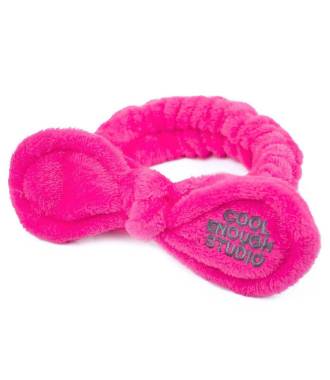 Bandeau maquillage soin fushia en peluche