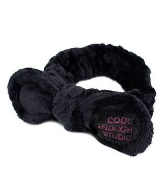 Bandeau soin démaquille noir en peluche